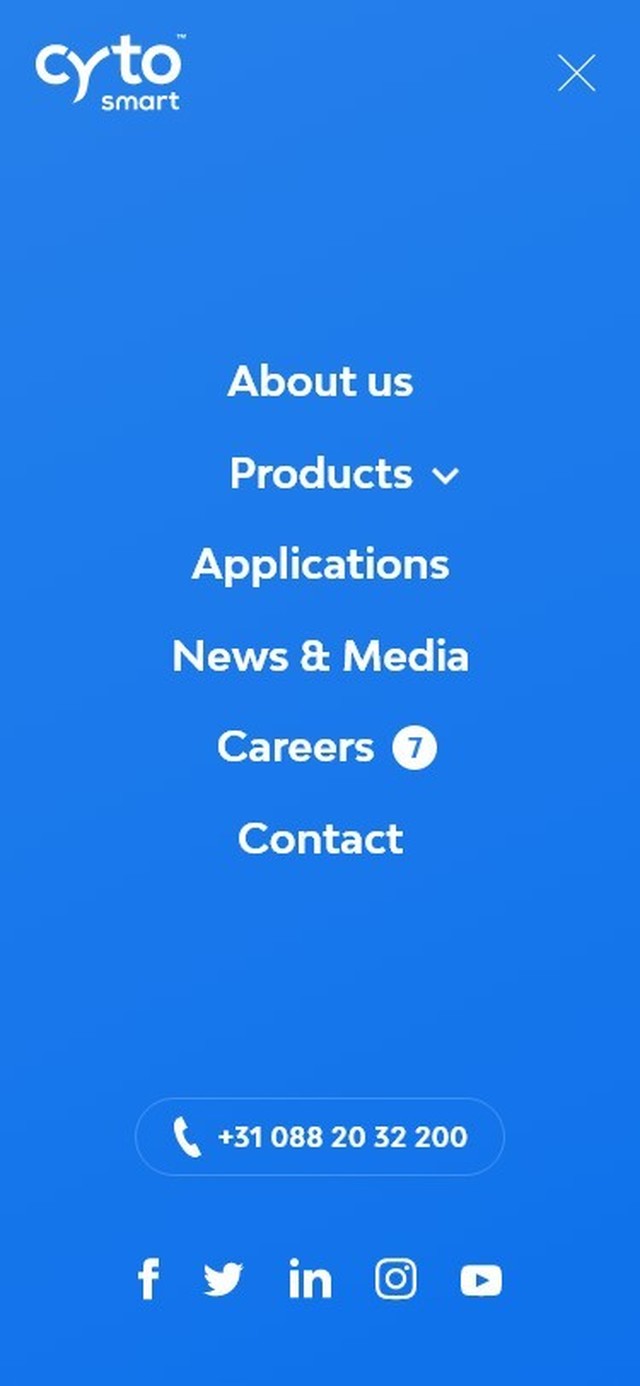 Cyto SMART Craft website Mobile Overlay Menu